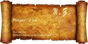 Meyer Zia névjegykártya
